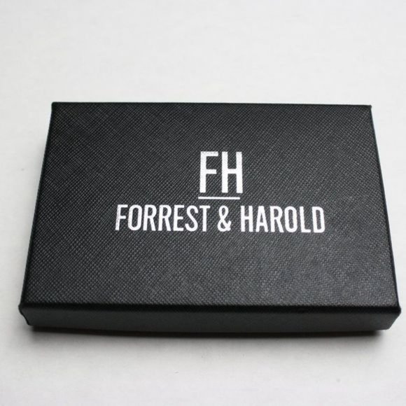 Forrest & Harold‎ Slim RFID Wallet Money Clip Leather Wallet Charcoal/Blush - Picture 3 of 12